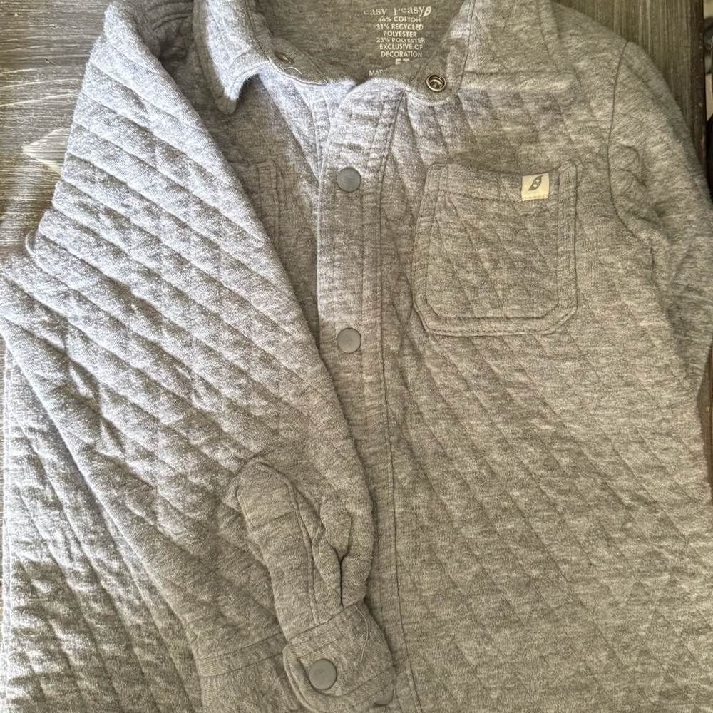 Cozy Gray Quilted Kids Jacket
